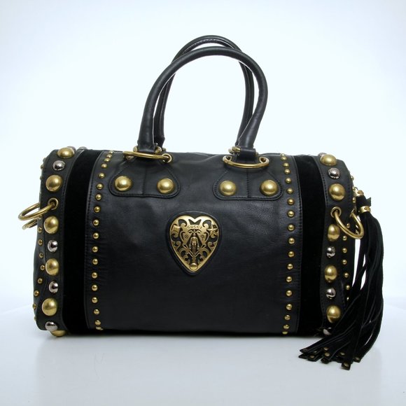 GUCCI Leather Babouska Studded Boston Bag - Picture 1 of 16